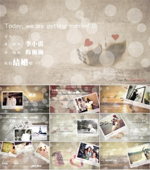 浪漫婚礼结婚快乐高兴PPT模板ppt模版预览图
