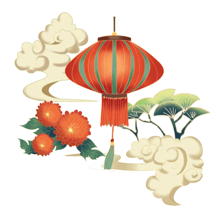国潮仙鹤插画免扣素材设计素材