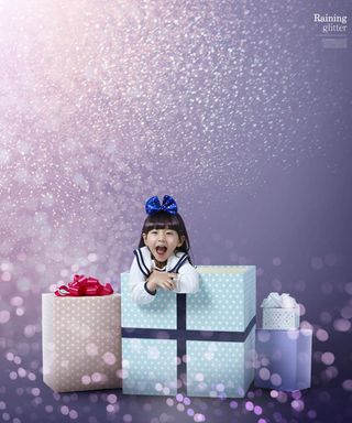 梦幻光晕水泡儿童相册摄影素材