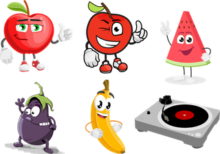 茄子香蕉苹果 西瓜 留声机