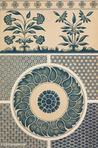 不同花纹背景中式传统纹样集锦中国风图片