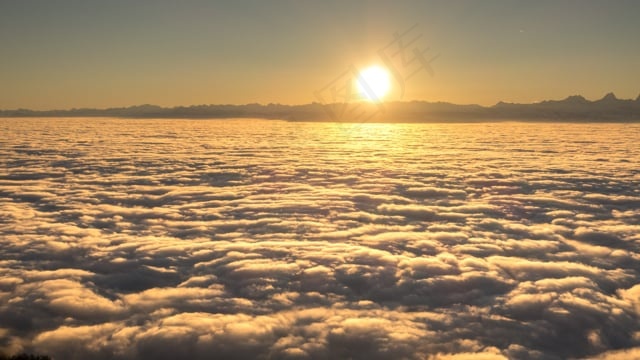 雾之海, 阿尔卑斯山, 日出, 时间间隔, 多雾路段, 山