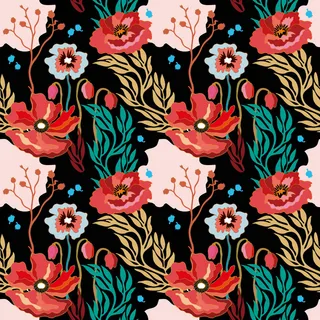 花卉唯美手绘花朵面料纹理手机壳布料面料印花服装矢量图案素材