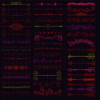 欧式复古线条边框花纹AI矢量LOGO角框花边分割线设计PSD卡片素材