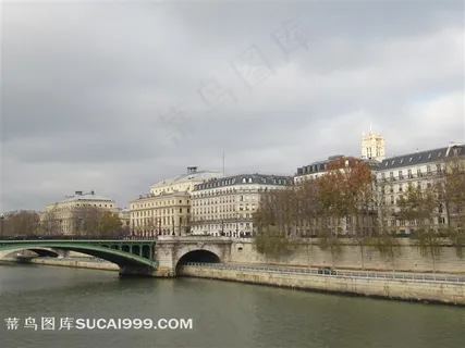 塞纳河畔的法国巴黎冬日风景图片素材 塞纳河畔的法国巴黎冬日风景图片素材