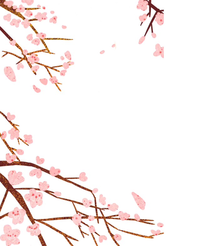 春天浪漫粉红色樱花手绘樱花梅花桃花花朵图片PNG免扣素材