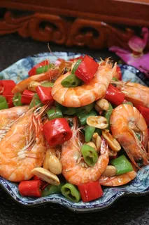 旋转 榄菜香煸美人虾 (3)