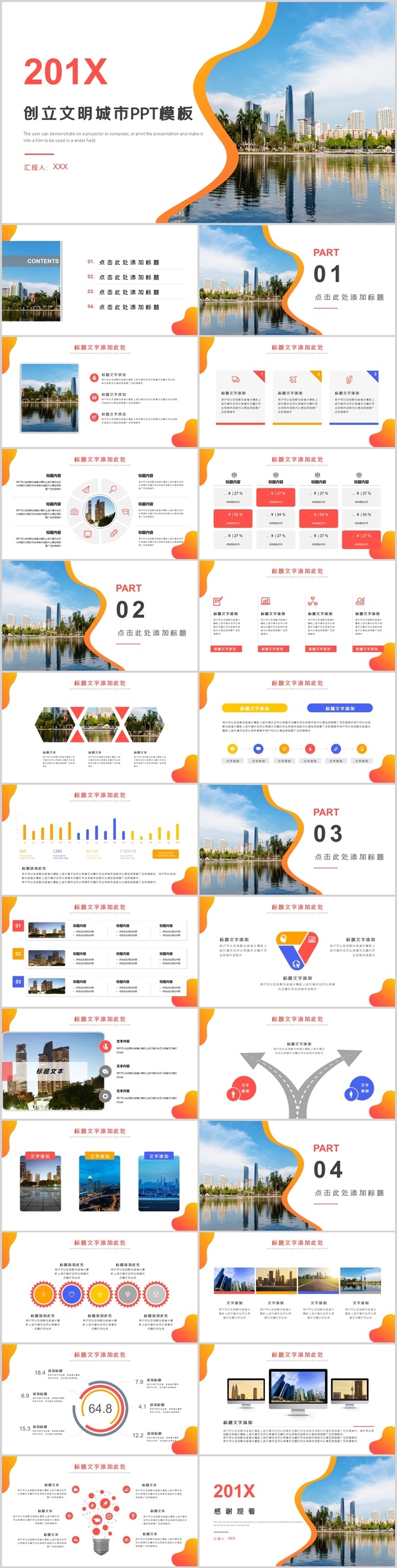 创立文明城市PPT模板
