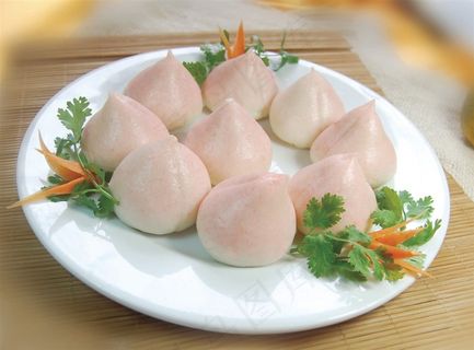 小吃寿桃美食素材