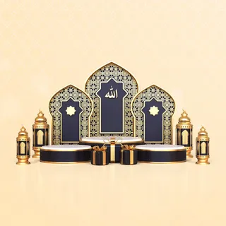 小清新电商c4d场景展台合层背景