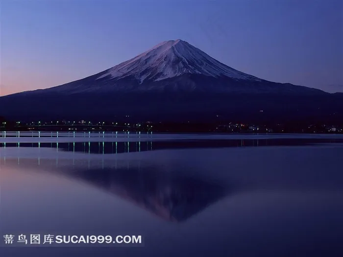 富士山夜景摄影素材