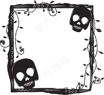 万圣节边框骷髅元素头像框