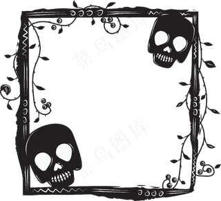 万圣节边框骷髅元素头像框