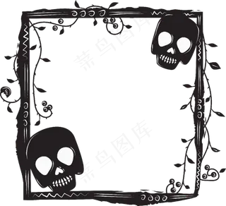 万圣节边框骷髅元素头像框