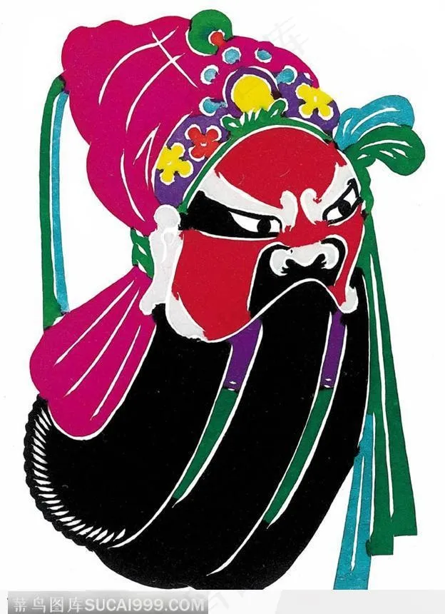 剪纸京剧面孔