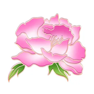 国潮风立体浮雕金边手绘花朵花卉PSD设计PNG免扣图片元素素材