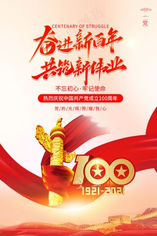 建党100周年党建宣传海报