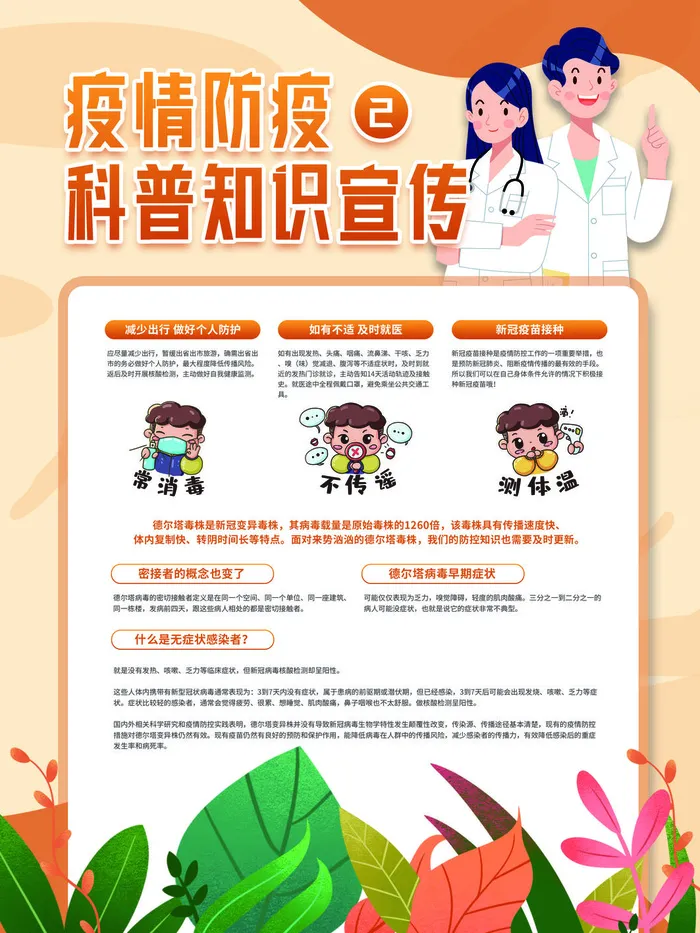 疫情防疫抗疫科普知识宣传海报psd模版下载