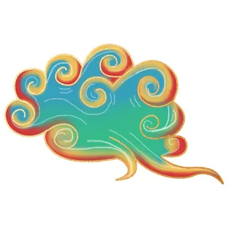 中国风中式国潮敦煌云纹祥云插画图案云朵云彩元素PSDAI设计素材