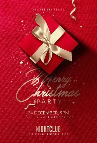 圣诞节圣诞树圣诞老人闪亮装饰电商促销折扣海报