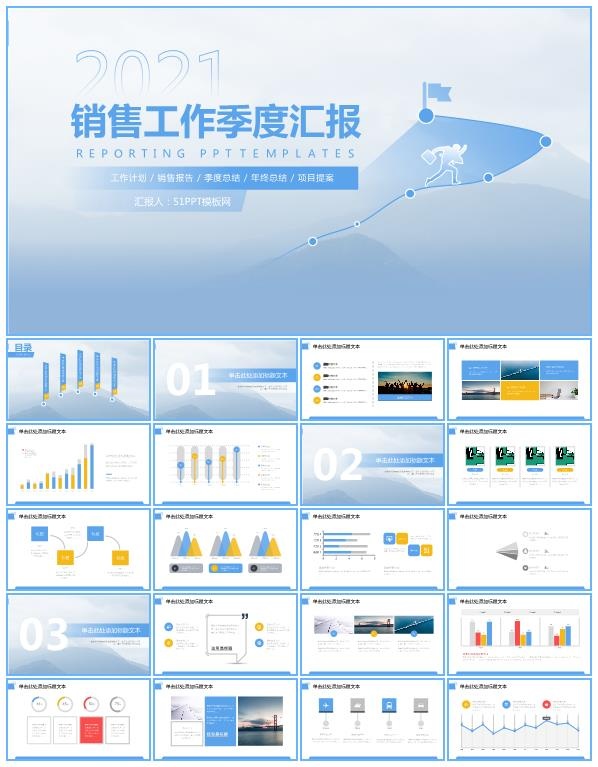 销售季度工作汇报ppt模板