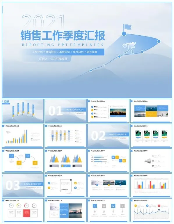 销售季度工作汇报ppt模板