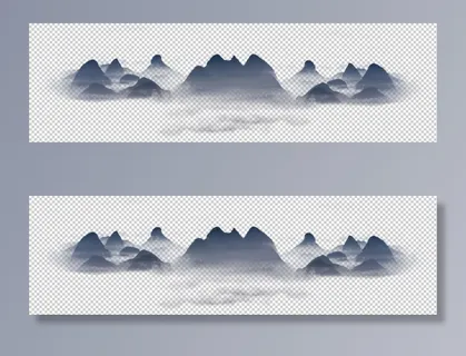 水墨远山免扣素材