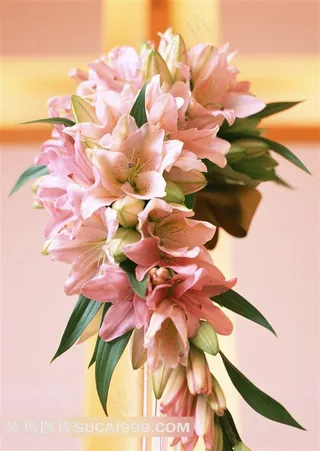 鲜花素材婚礼百合花插花