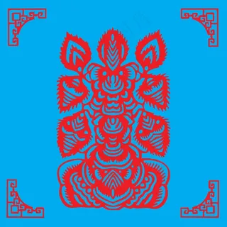 花纹剪纸 剪纸风元素