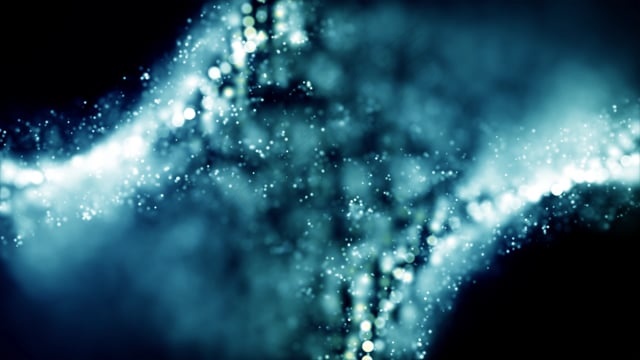 粒子, 空间, 蓝色的, 灯, 背景, 抽象