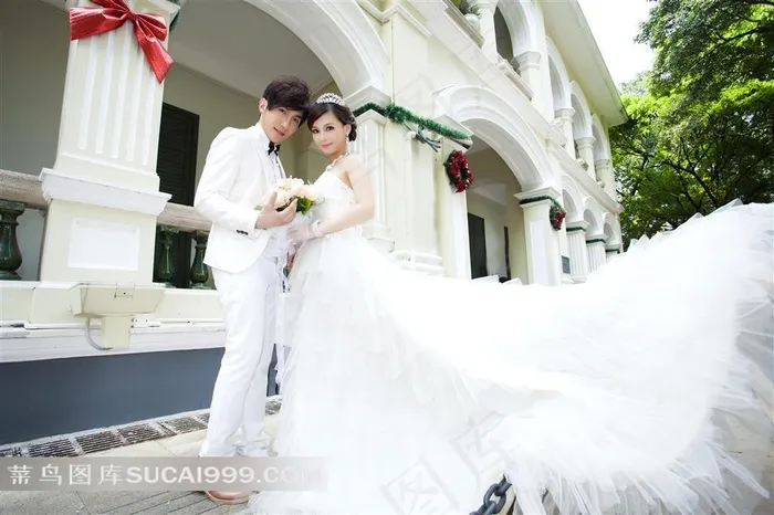 欧式别墅户外婚纱摄影