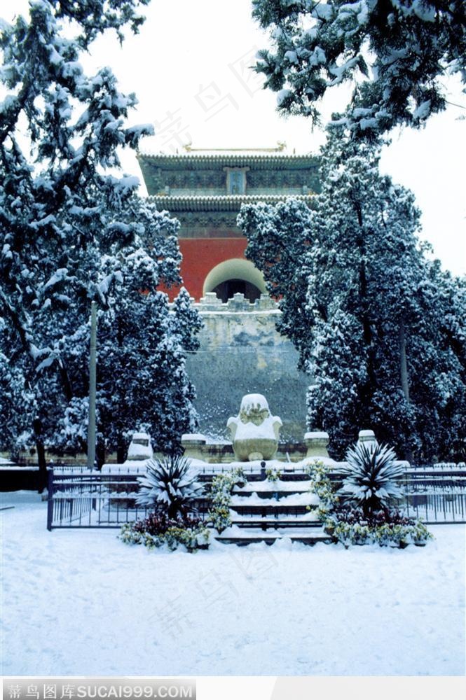 明十三陵-明楼雪景