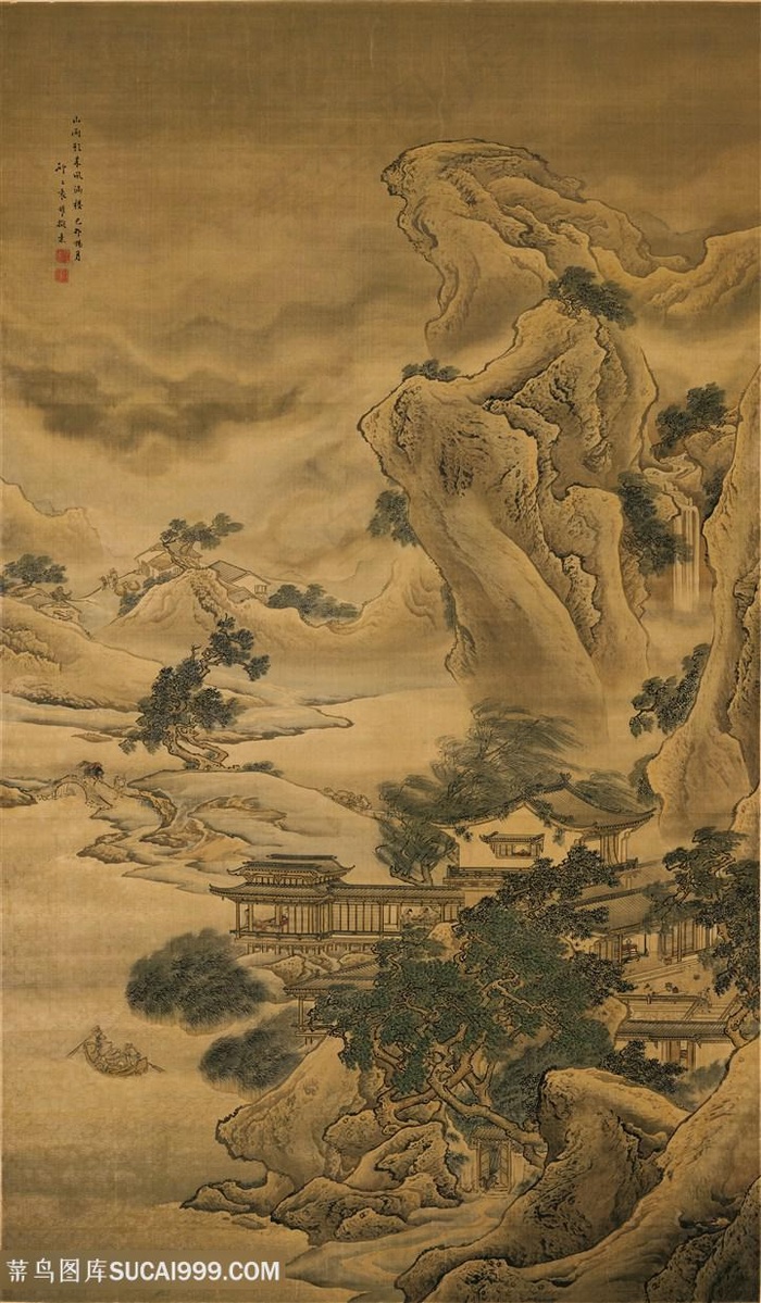 清代袁耀山雨欲来风满楼图国画图片