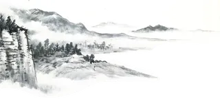 山水画素材中国风水墨画素材元素中国画