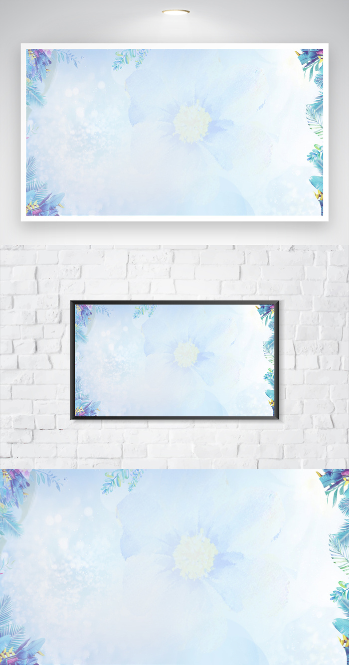 清新花草背景模板