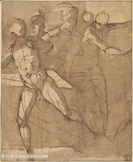 素描复古男士艺术装饰画