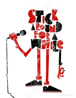 仟像版插画英文字母麦克风