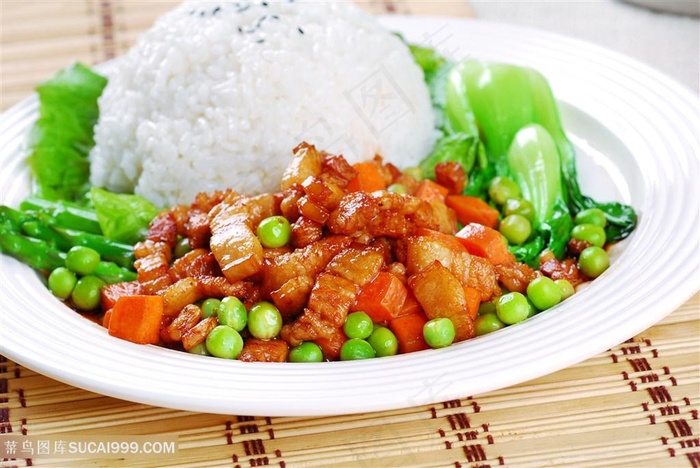 中华美食饭台式卤肉饭实拍摄影图