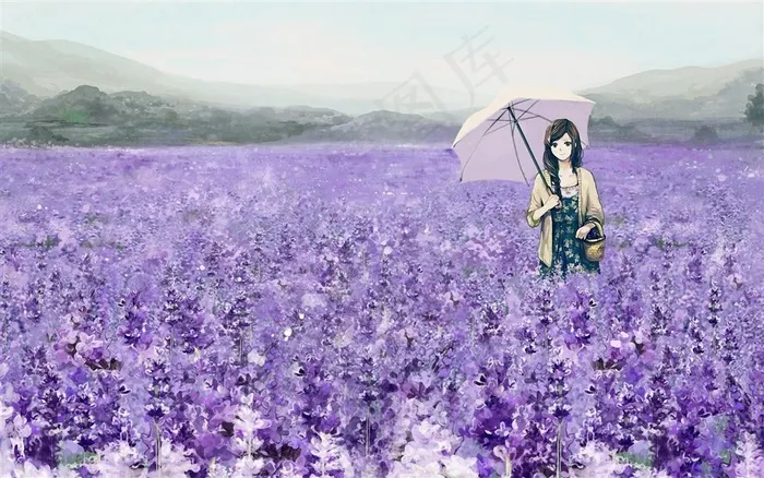 花海中的女孩
