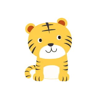 卡通小老虎PNG免抠插画素材可爱动物老虎插画贴图PNG免抠设计素材