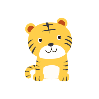 卡通小老虎PNG免抠插画素材可爱动物老虎插画贴图PNG免抠设计素材