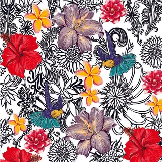 花卉唯美手绘花朵面料纹理手机壳布料面料印花服装矢量图案素材