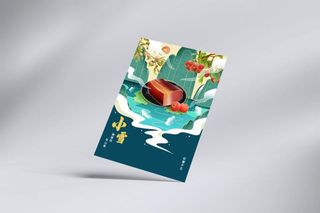 中国风国潮风二十四节气小雪海报psd素材下载