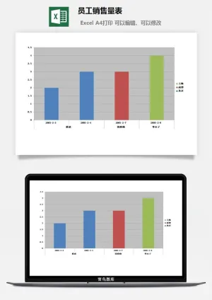 员工销售量表财务行政EXCEL模板预览图