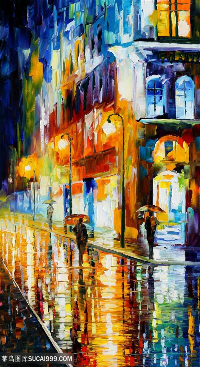 唯美建筑水彩美景艺术油画挂画