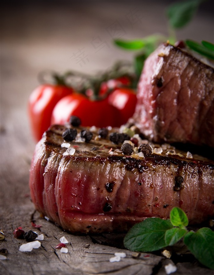 烤牛排特写高清图片