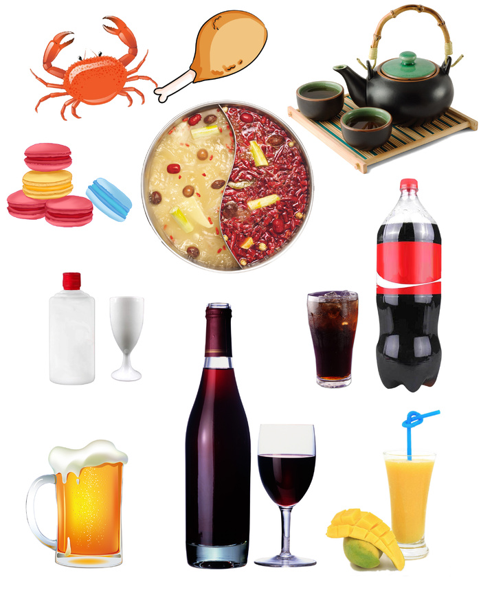 餐饮美食酒类插画图标大合集psd模版下载