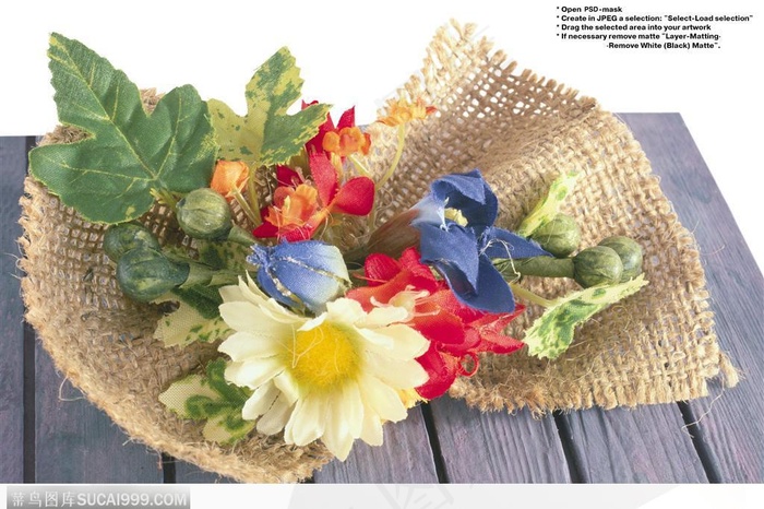 节日饰品-竹编上的花朵