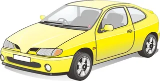 黄色色简约风出租车汽车轿车矢量图素材