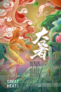 传统节气大暑海报